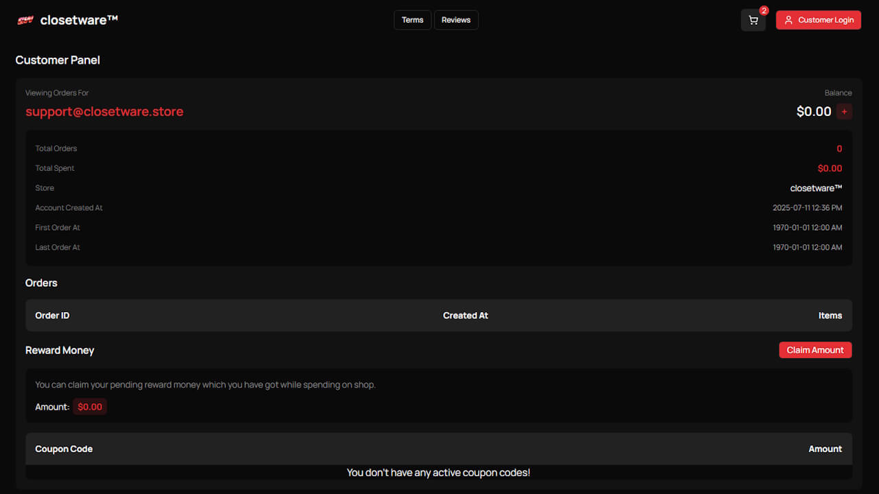 Customer Dashboard
